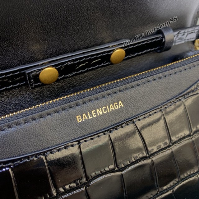 Balenciaga巴黎世家專櫃爆款鱷魚紋牛皮斜挎單肩woc鏈條包 fyj1509